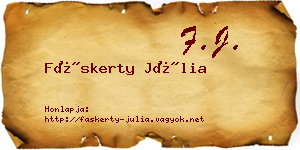 Fáskerty Júlia névjegykártya